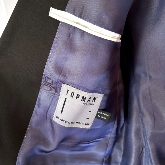 Topman Black Blazer 40R - Picture 2 of 3